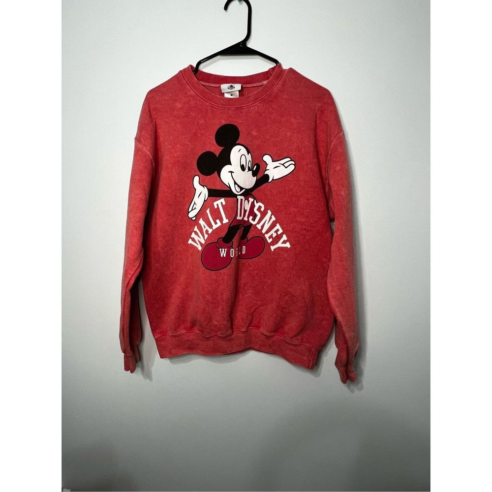 Walt Disney World Crewneck Sweatshirt Vintage Coloring Red Size Medium (unisex)